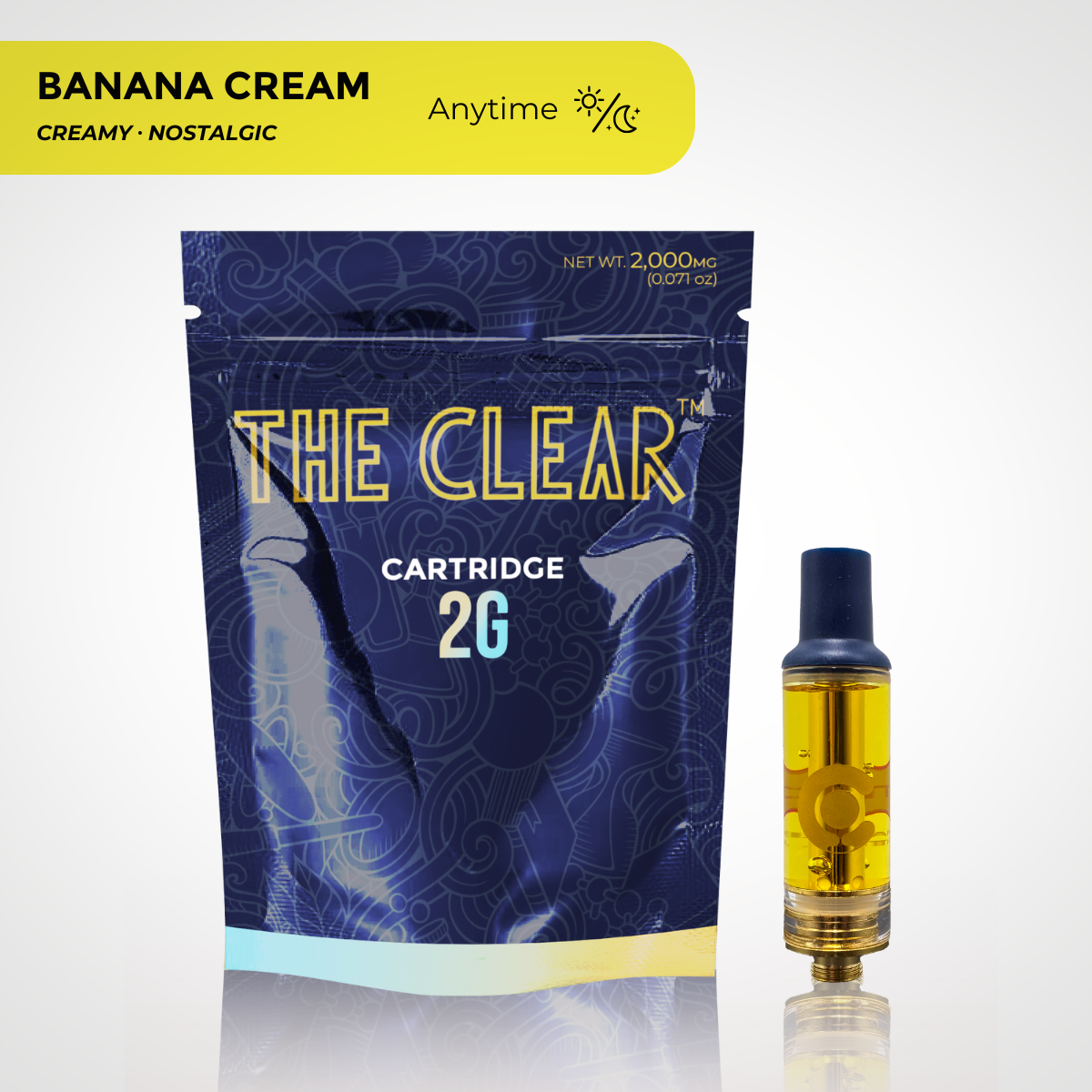 The Clear Banana Cream Distillate Vape Cartridge 2 grams
