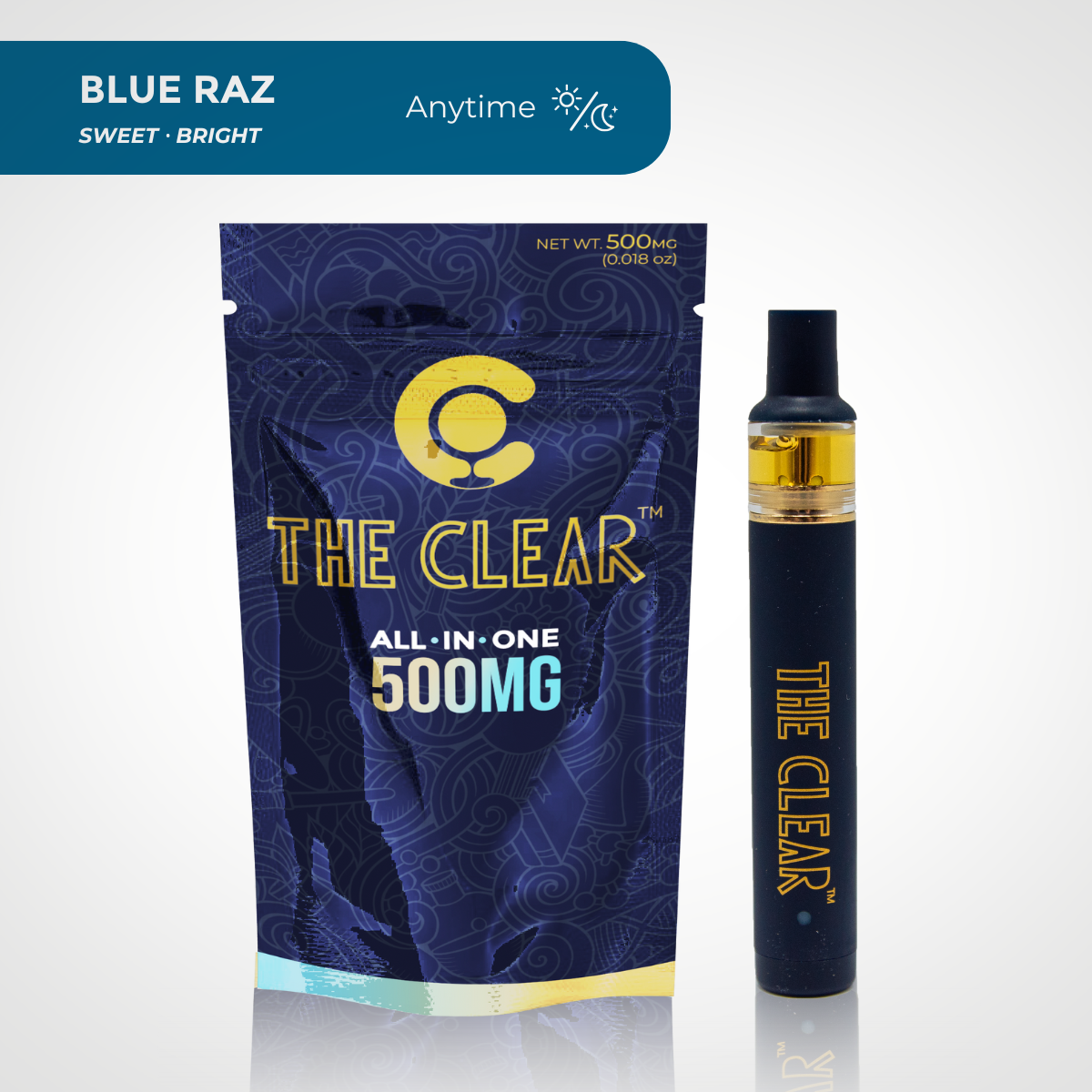 The Clear Blue Raz Disposable Vape .5 gram