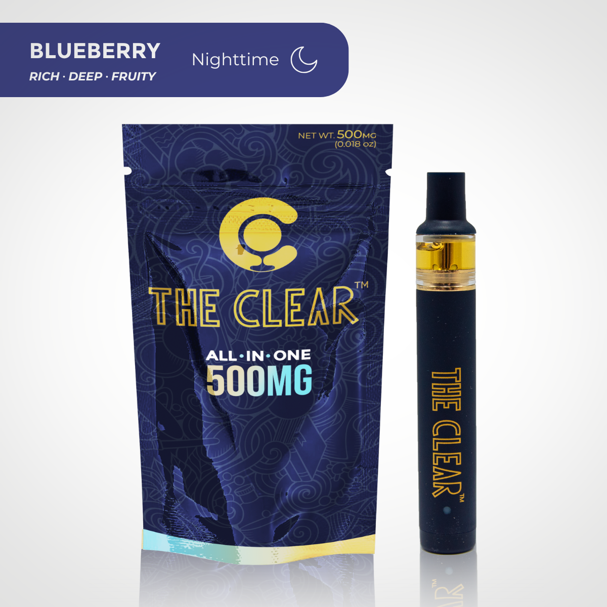 The Clear Blueberry Disposable Vape .5 grams