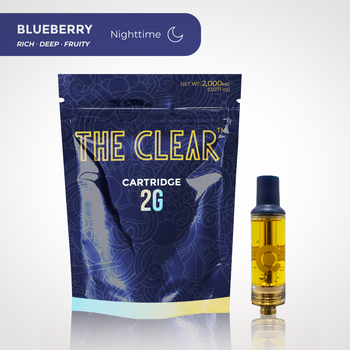 The Clear Blueberry Distillate Vape Cartridge 2 grams