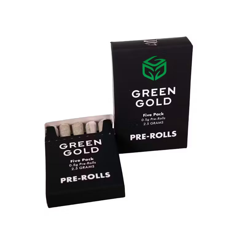 Green Gold Dragons Breath Strain 5-pack Pre-rolls 2.5 grams