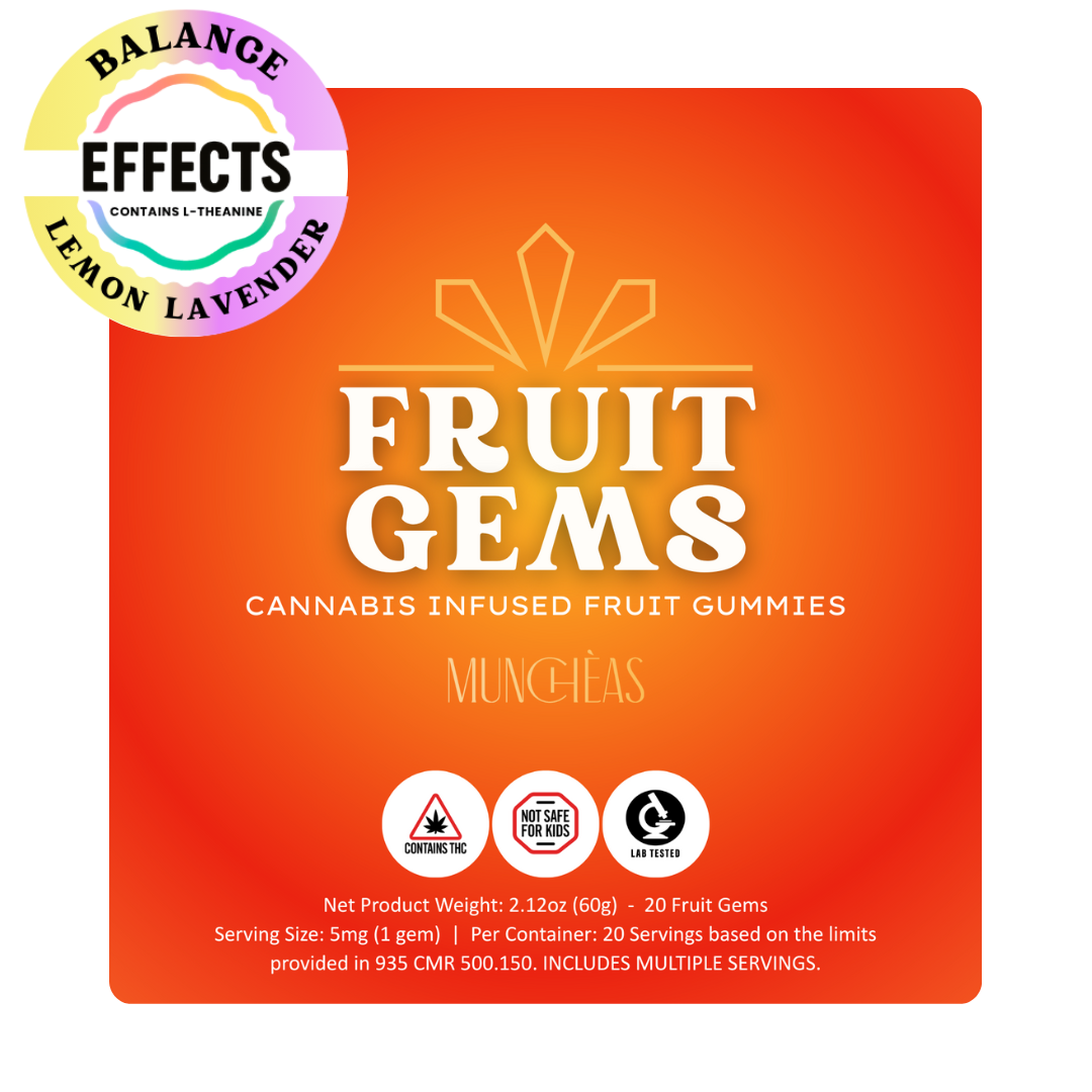 Muncheas Calm Lemon Lavender Fruit Gems 100mg edibles