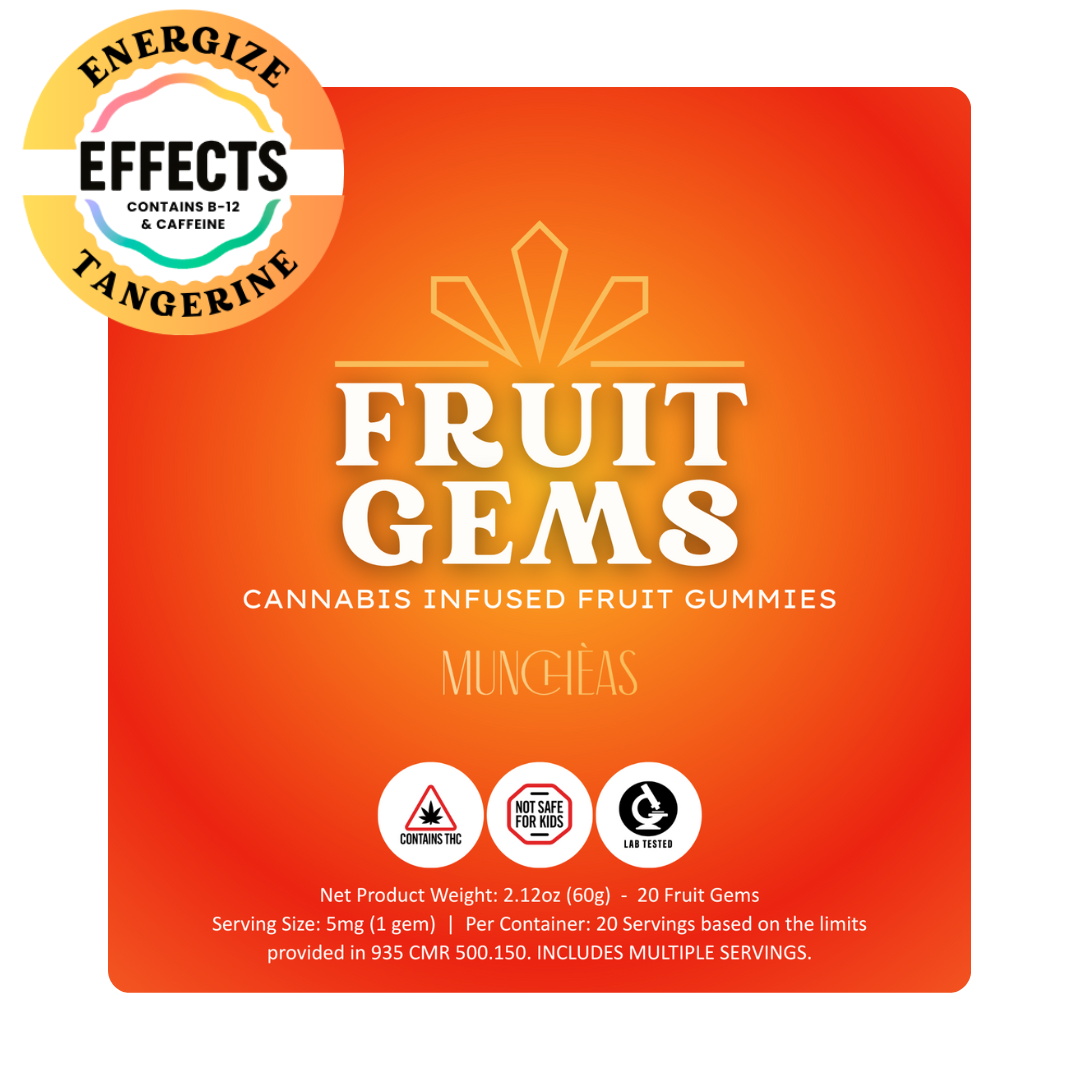 Muncheas Energize Tangerine Fruit Gems Effects 100mg edibles