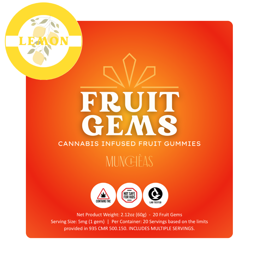 Muncheas Lemon Fruit Gems 100mg edibles