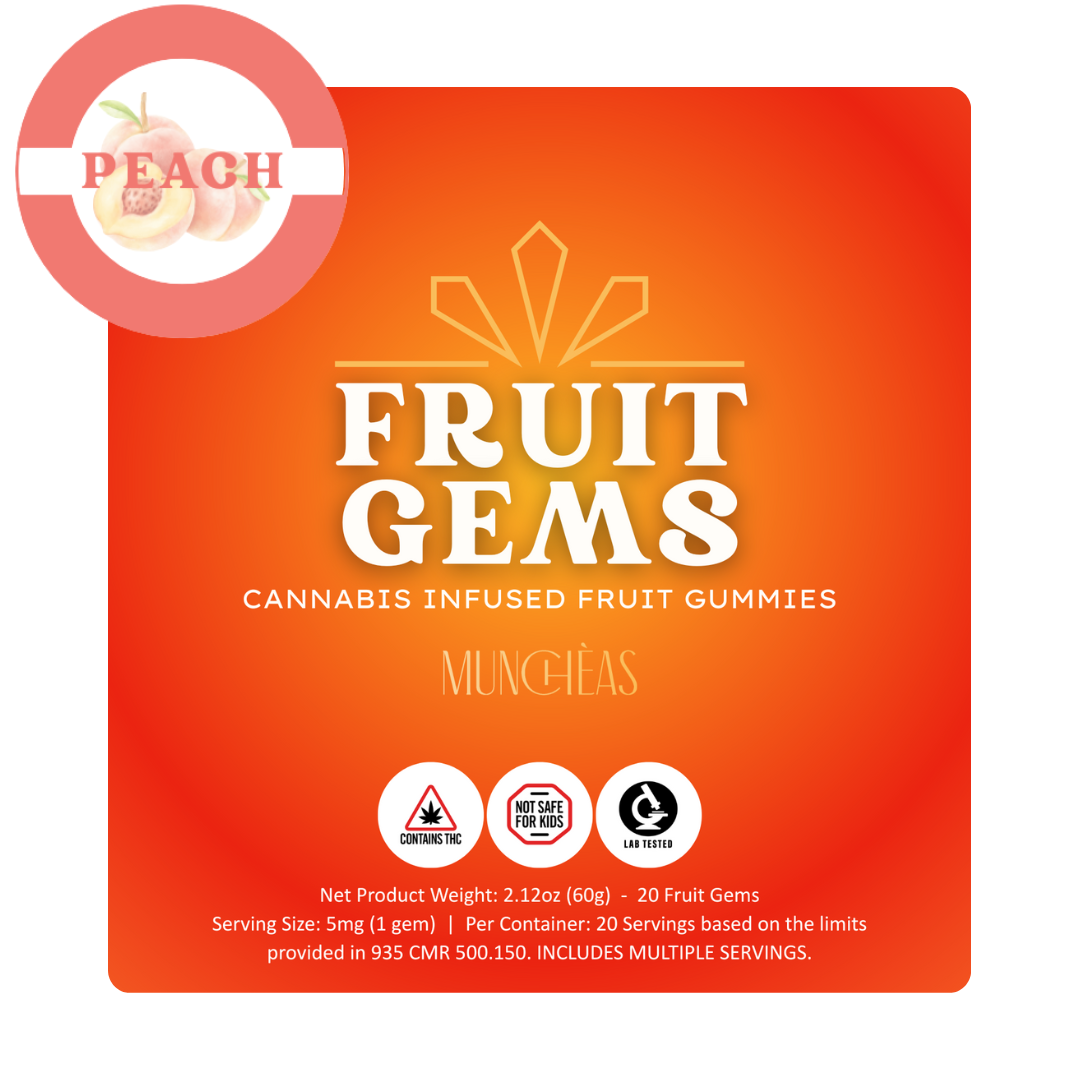 Muncheas Peach Fruit Gems 100mg edibles