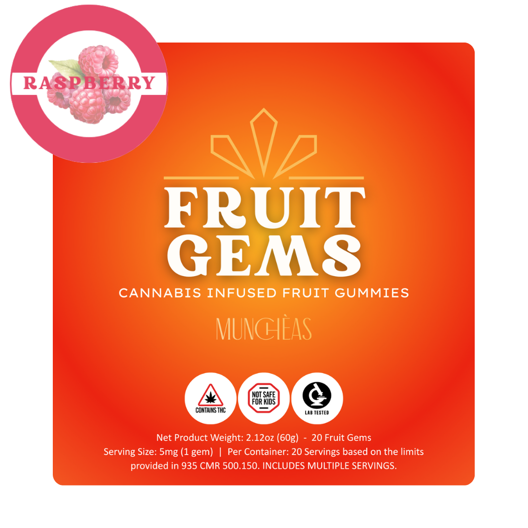 Miuncheas Raspberry Fruit Gems 100mg edibles