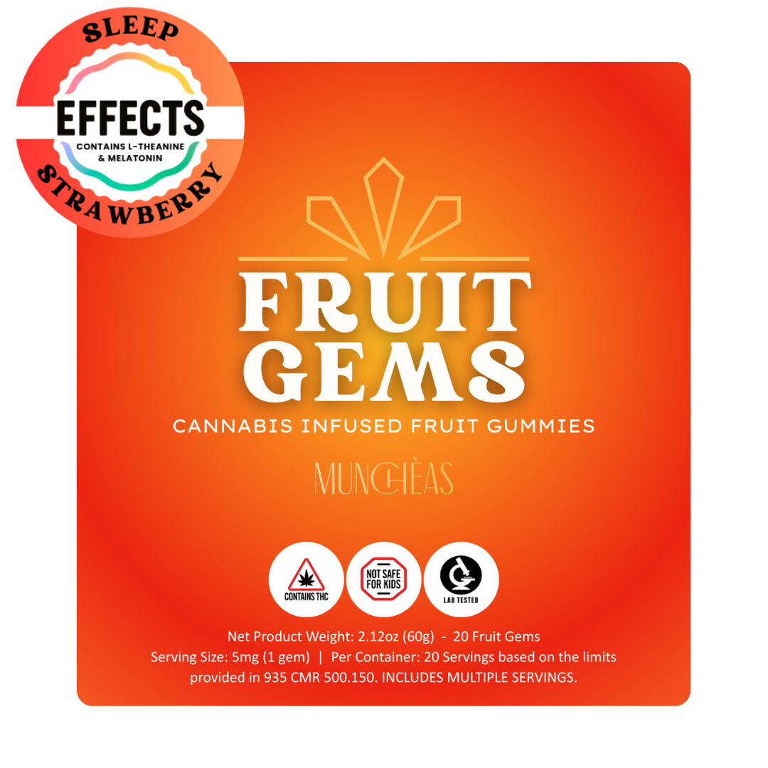 Muncheas Sleep Strawberry Fruit Gems 100mg edibles