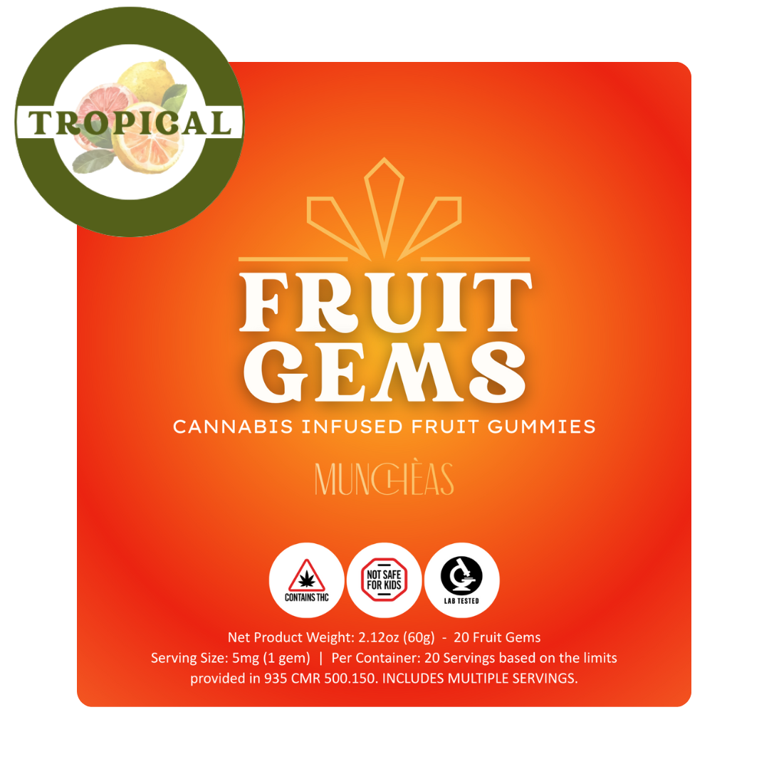 Muncheas Tropical Fruit Gems 100mg Edibles