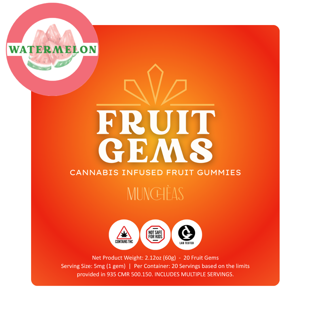 Muncheas Watermelon Fruit Gems 100mg edibles