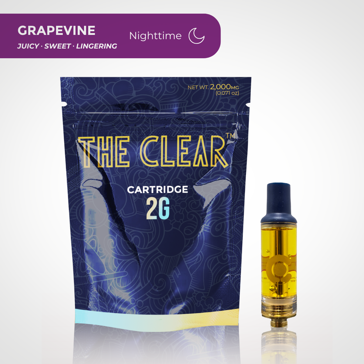 The Clear Grapevine Distillate Vape Cartridge 2 grams