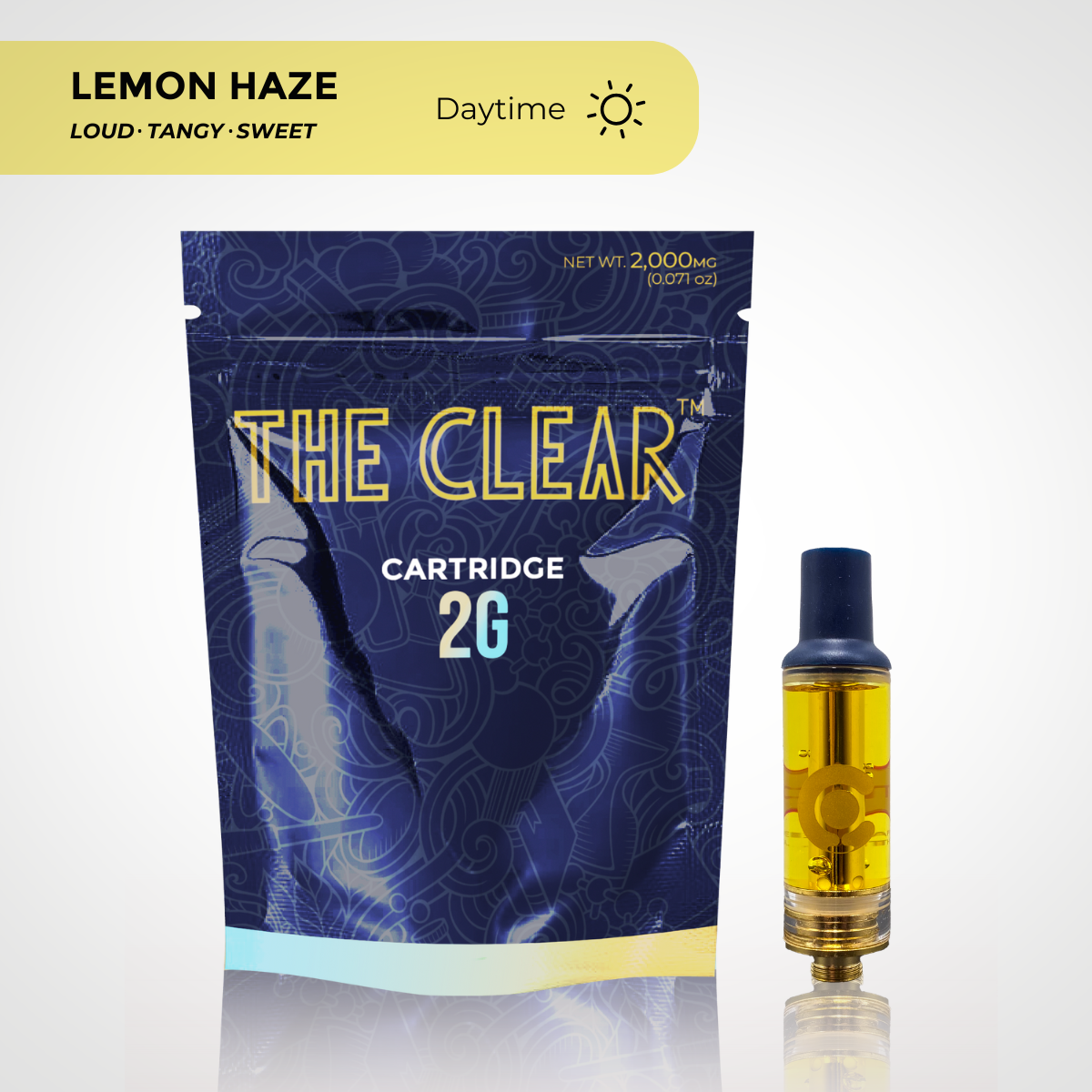 The Clear Lemon Haze Distillate Vape Cartridge 2 grams