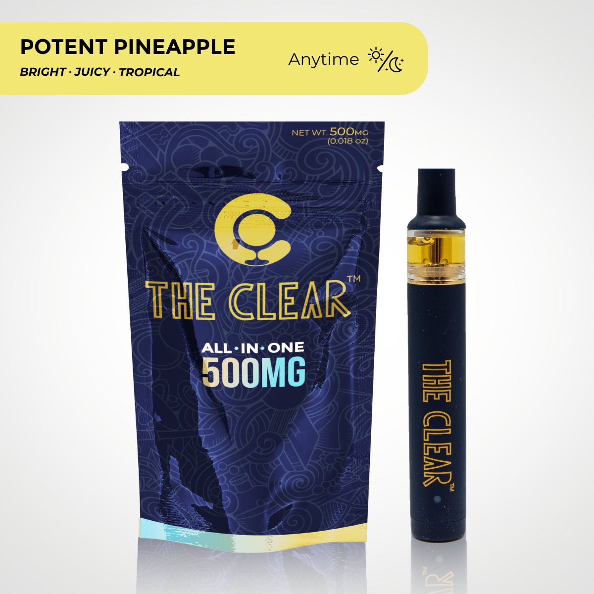 The Clear Potent Pineapple Disposable Vape .5 gram
