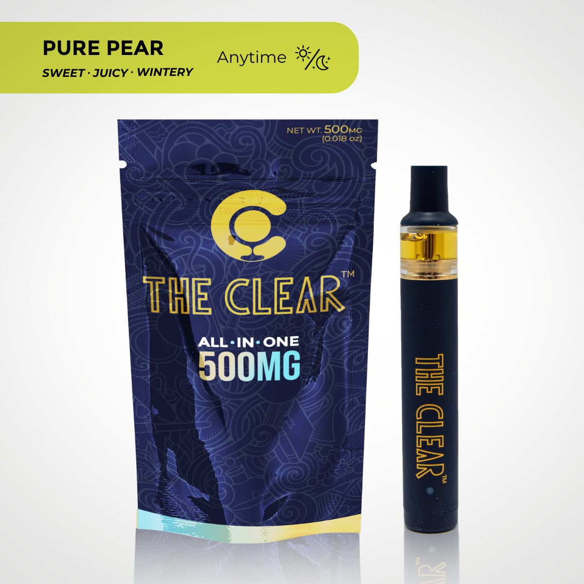 The Clear Pure Pear Disposable Vape  .5 gram 
